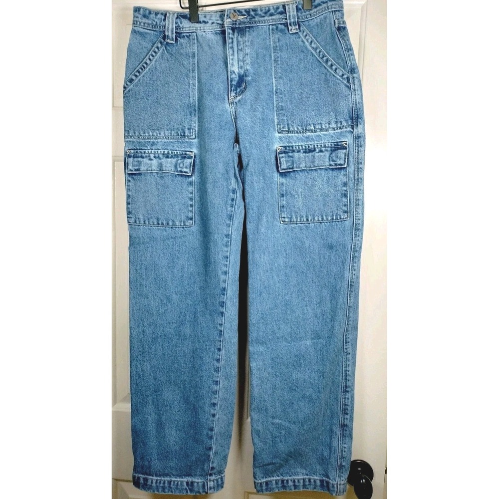 Abrand Jeans 99 Baggy Utility Cargo Jeans Light Wash Size 30 AU 12 Low Rise